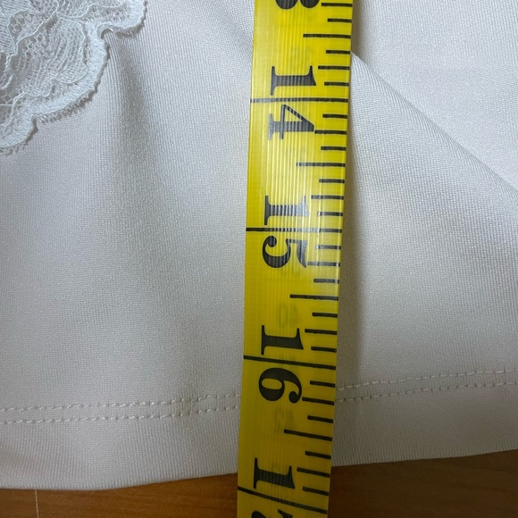 Forever 21 Cream Lace Trim women’s top Sz M babydoll Bodycon goth - Picture 7 of 8